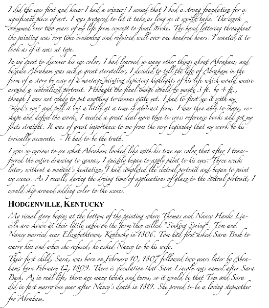 Narrative of the Life of Lincoln, written by the artist, Thomas Kennedy