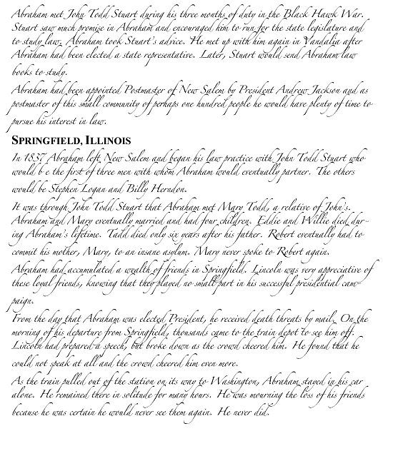 Narrative of the Life of Lincoln, written by the artist, Thomas Kennedy